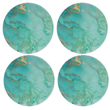 Elegant Natural Stone Drink Coasters, Absorbent Ceramic Stone With Cork Back For All Sizes Of Cups, Protect Your Table In Style, Easy To Clean (4)