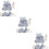 3Pcs Small Pet Bunny Harness with Bow Design and Leash Sky-Blue Set 9