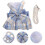 3Pcs Small Pet Bunny Harness with Bow Design and Leash Sky-Blue Set 10