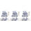 3Pcs Small Pet Bunny Harness with Bow Design and Leash Sky-Blue Set 4
