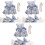 3Pcs Small Pet Bunny Harness with Bow Design and Leash Sky-Blue Set 3
