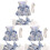 3Pcs Small Pet Bunny Harness with Bow Design and Leash Sky-Blue Set 2