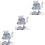 3Pcs Small Pet Bunny Harness with Bow Design and Leash Sky-Blue Set 5