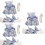 3Pcs Small Pet Bunny Harness with Bow Design and Leash Sky-Blue Set 7