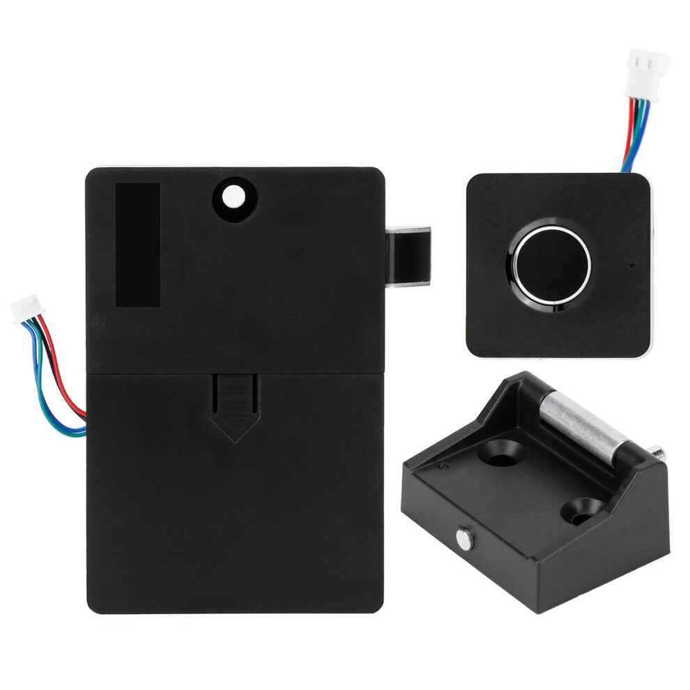 Black Fingerprint Lock For Cabinets 20-User, 30X30x21mm 9311359843981