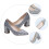 1 Paire De Chaussures Talons Carrés Pour 11