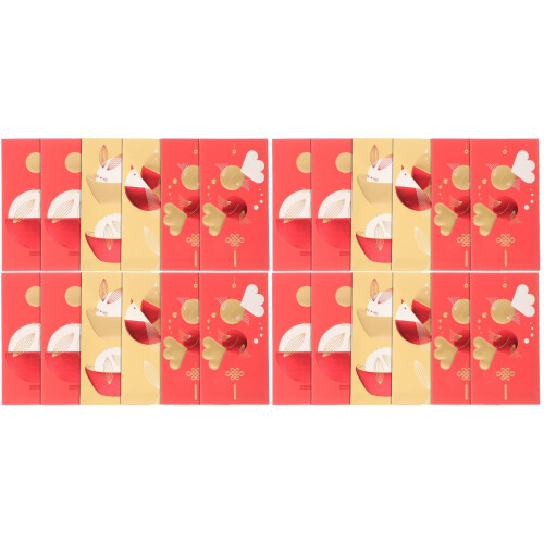 24 Pièces Rouges Année Chinoise Hong Bao 1