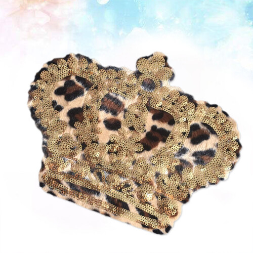 Leopard Crown Patch Con Paillettes Per T-Shirt 2