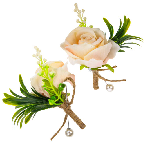 6 Pezzi Boutonniere Sposa per Festa 1
