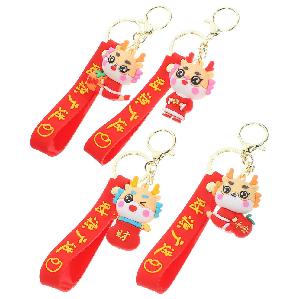 4 Pezzi Portachiavi Resistente Ciondolo Borsa Dragone Anno