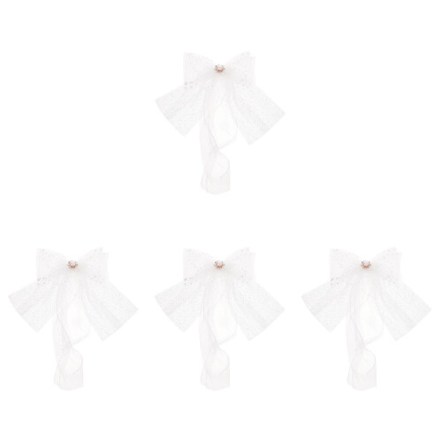 4Pz Copricapo Sposa Bianco Decorazione 1