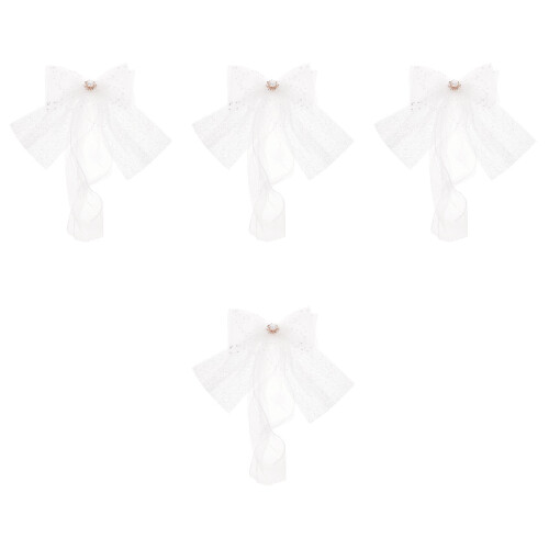 4Pz Copricapo Sposa Bianco Decorazione 2
