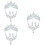 3 Sets Bruiloft Sieraden Bruids Tiara Oorbellen Ketting 7