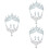 3 Sets Bruiloft Sieraden Bruids Tiara Oorbellen Ketting 6