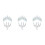 3 Sets Bruiloft Sieraden Bruids Tiara Oorbellen Ketting 4