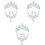 3 Sets Bruiloft Sieraden Bruids Tiara Oorbellen Ketting 3