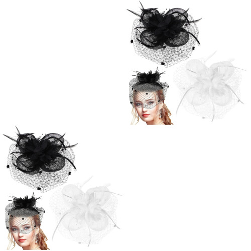 4Pz Cerchietti Fascinator Con Per Sposa 2