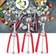 3-teiliges Edelstahl-Eis- und Obstkarussell-Set, Rot, 22,5x7x3cm