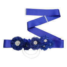 2Stk Blaue -Taillengürtel Mit Perlen Für Hochzeiten