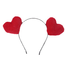 3Stk Herzförmiges Haarband Rot Stoff Kopfschmuck