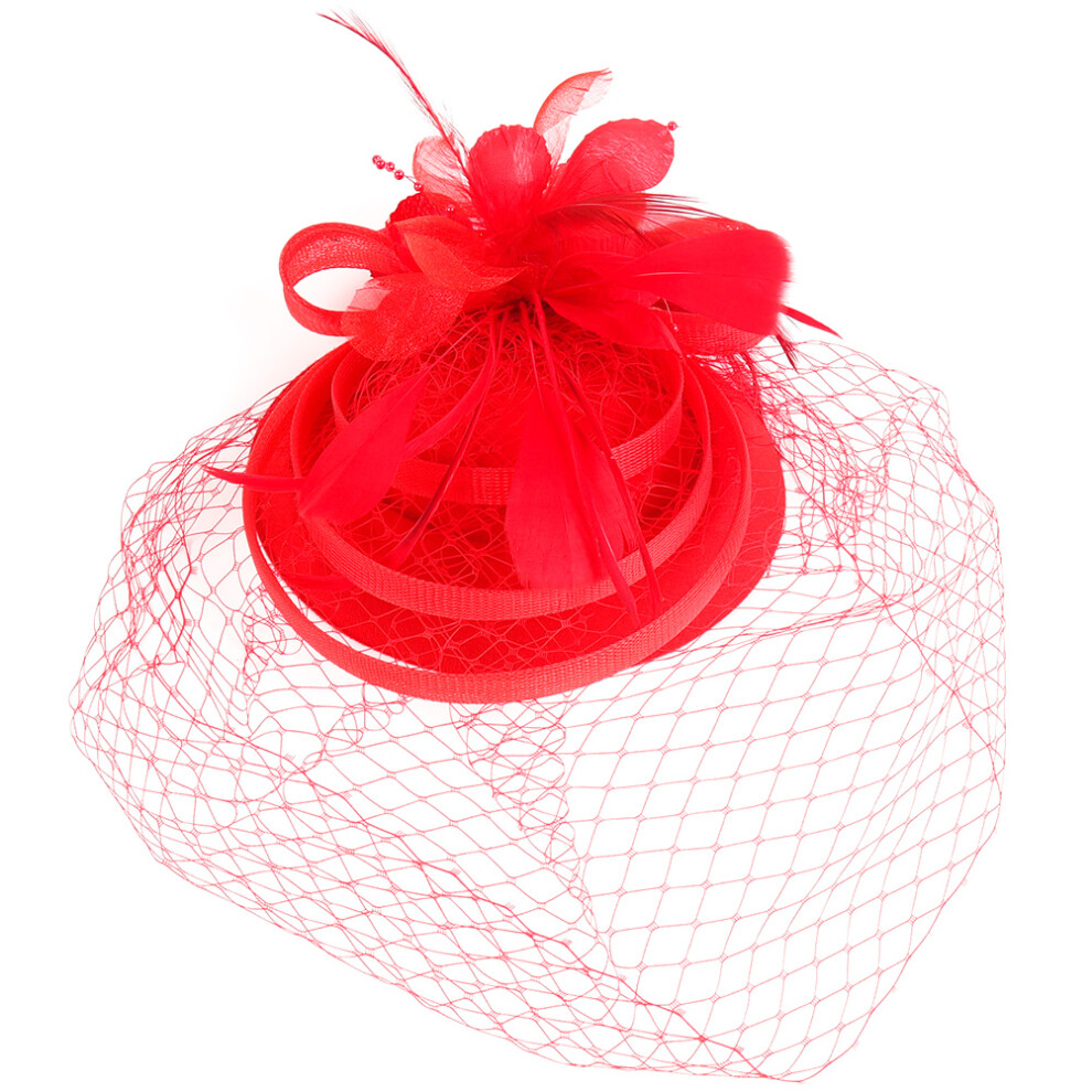 2 Stuks Theefestijn Fascinator Hoed Met Pluim En Haarclip-image