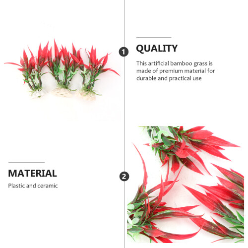 De 5 Peças Planta Aquática Artificial Plástico 1