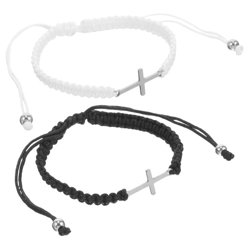 3 Pares De Pulseira Com Pingente E Cordão Ajustável
