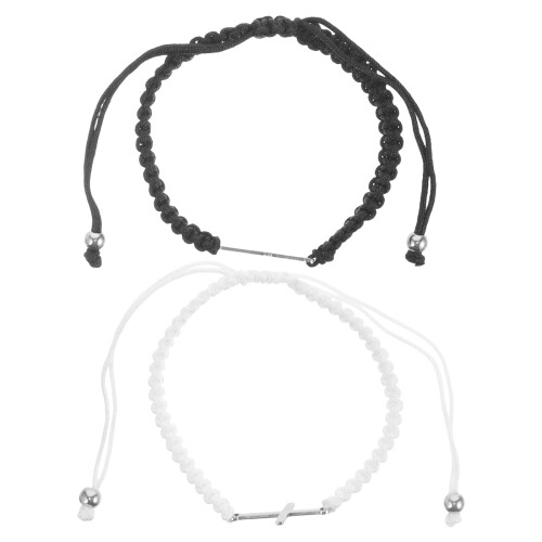 3 Pares De Pulseira Com Pingente E Cordão Ajustável 2