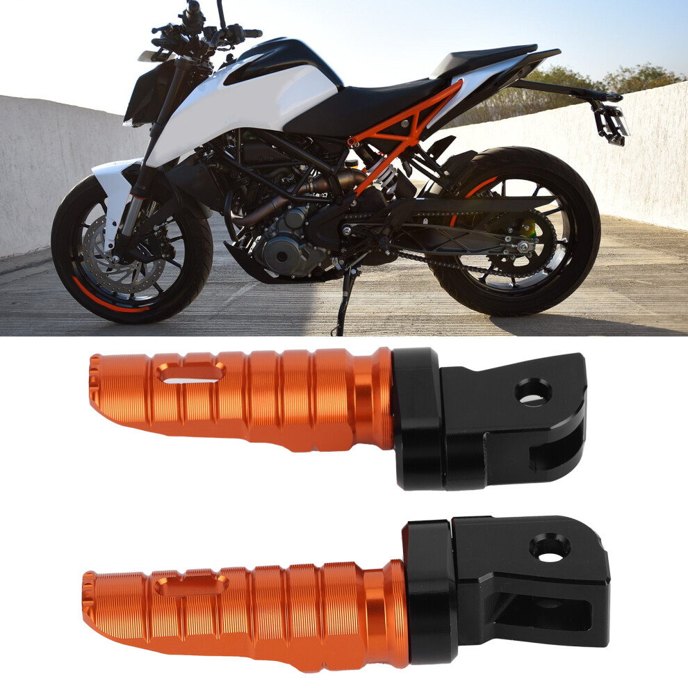 Motorcycle Cnc Aluminium Footpegs Pair 124Mm Aluminum Alloy Orange 9401359848779