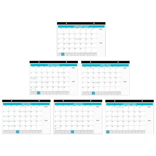 Calendário De Escritório Inglês Com Anotações Para Parede 2