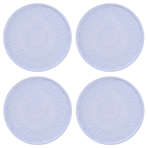 Boho Decorative Tray, Quick Drying Ultra-Absorbent Stone Coasters For Versatile Functionality, Thickened Heat Resistant Premium Silicone, Rose Window