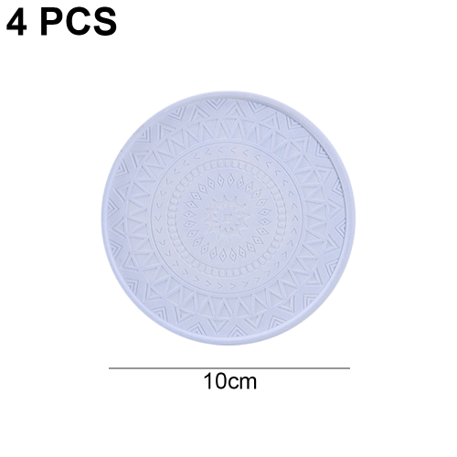 Boho Decorative Tray, Quick Drying Ultra-Absorbent Stone Coasters For Versatile Functionality, Thickened Heat Resistant Premium Silicone, Rose Window 1