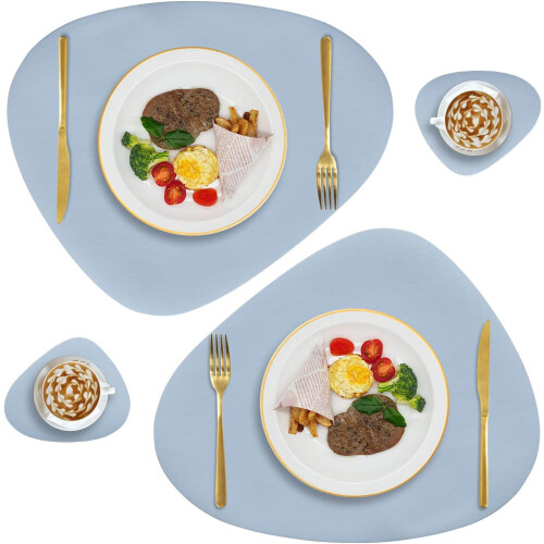 Elegant Tableware Companion, Σουπλά από Δέρμα με Ανθεκτικά στη Θερμότητα και Σουβέρ, Σετ