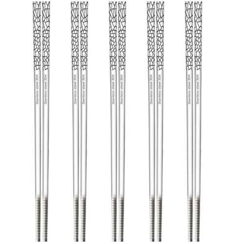 Σετ επαναχρησιμοποιούμενων ξυλάκια chopsticks με κομψό σχέδιο, τετράγωνο σχέδιο από