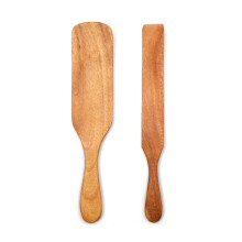Espátulas de madeira, proteção antiaderente para utensílios de cozinha, material de teca durável, fáceis de limpar, cabo leve e confortável