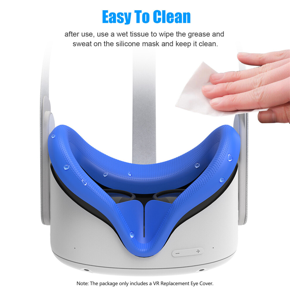 Silicone Face Cover For Oculus Quest 2 Vr Headset, Sweatproof, Washable, /Grey Black/Blue/Red 9451359850371