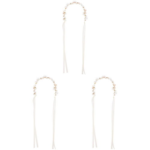 3St Bruids Haarband Wit, Decoratieve Accessoires Voor Vrouwen 2