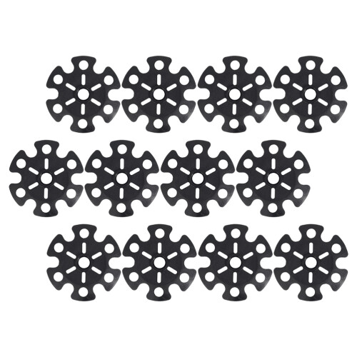 36St Zwarte Snowflake Hiking Beschermers Rubberen Antislip Tips