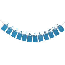 2Stk Baby Foto Flagge Ordner Deko 12 Monate Blau