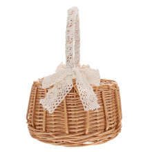 2Stk Khaki Rattan Aufbewahrungskörbe Blumenkorb Handgefertigt
