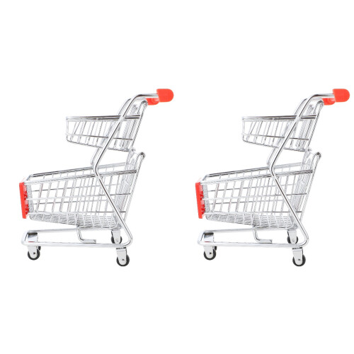 2Ud Mini Carritos Simulación Doble Para Decoración 2