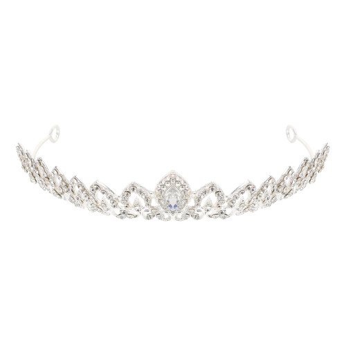 2Pcs Silver Bride Tiara Creative Wedding Crown Decor 1