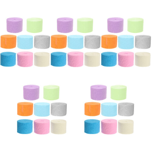40 Rouleaux Crépon Pastel Pour Décorations De Fête 2