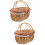 2Pcs Cesta De Com Alças E Tampa Trançado 9