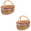 2Pcs Cesta De Com Alças E Tampa Trançado 8