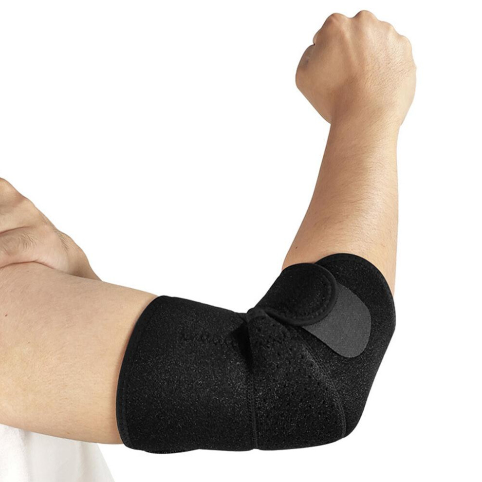 Black Breathable Adjustable Elbow Brace Sleeve Comfortable Compression For Elbow Pain