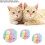 Bunte Elastik-Katzenbälle mit Glöckchen, weicher PVA-Plüsch, 4-7 cm 9