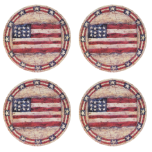 Coasters for Drinks, Stitched Edge Absorbent Round Coasters with Non-Slip Rubber Base, Keep Furniture Scratch-Free and Tabletop Dry, 4PCS Set