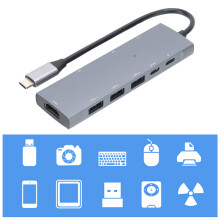 9-in-1 Type-C Multiport Adapter Hub with 4K HDMI, Audio & Card Reader