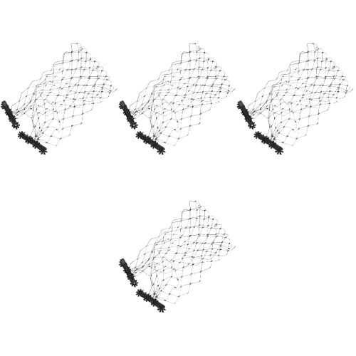 4 Pièces Voile Tulle Noir Pinces Pour Soirée 2